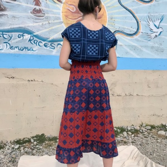 Ace&Jig Daphne Skirt/Strapless Dress in Copper/Neptune sz S - Picture 6 of 8